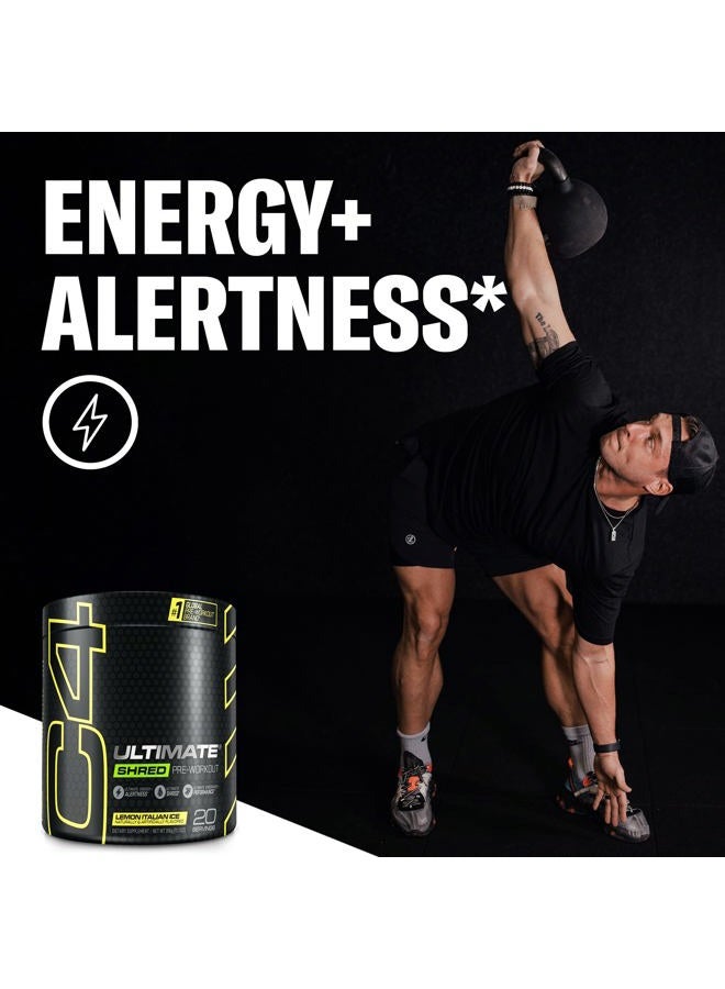 C4 Cellucor C4 Ultimate Shred Pre Workout Powder, Fat Burner for Men & Women, Metabolism Supplement with Ginger Root Extract, Lemon Italian Ice, 20 Servings (Pack of 1) - Image 5